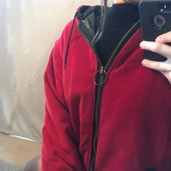 Vintage Red Corduroy Zipper Jacket - Picture 11 of 14